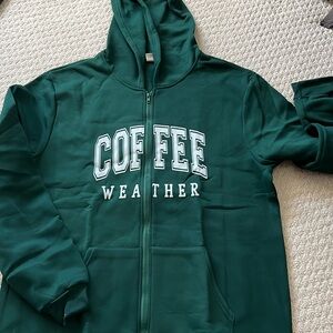 NWT - Coffee Weather hooded sweatshirt.  Size XL.